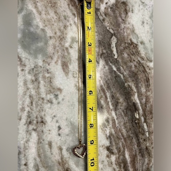 Gorgeous double heart necklace. Gold tone - Picture 4 of 5